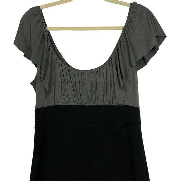 Soprano Gray & Black Color-block Dress, size large, Rayon/Spandex - Picture 3 of 8